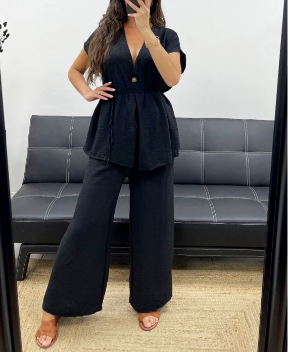 Ensemble top à bouton et pantalon