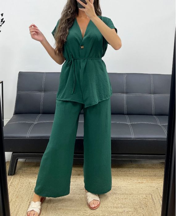 Ensemble top à bouton et pantalon